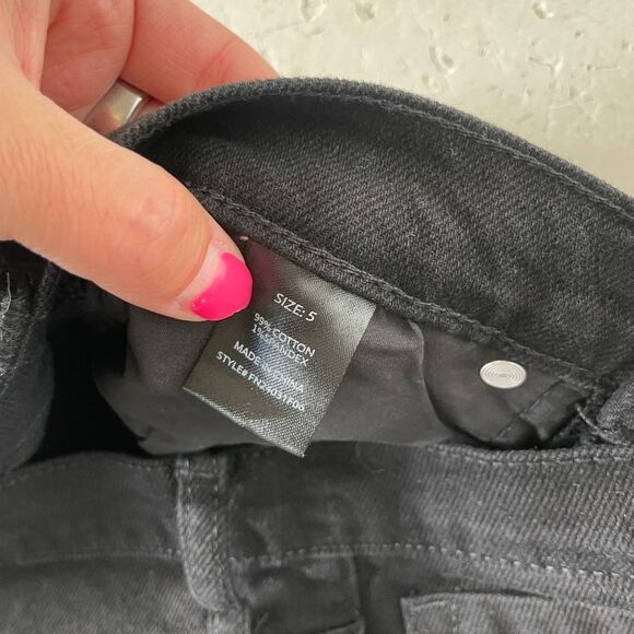 Fashion Nova Denim High Waisted Ripped Flare Leg Jeans Black Size 5 - Picture 6 of 9